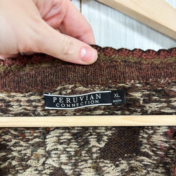 100% Alpaca Peruvian Connection Brown Button Up Vest - Picture 6 of 9